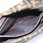 FENDI Zucca Canvas Mamma Baguette Shoulder Bag Brown Blackam5709