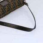 FENDI Zucca Canvas Mamma Baguette Shoulder Bag Brown Blackam5709