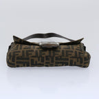 FENDI Zucca Canvas Mamma Baguette Shoulder Bag Brown Blackam5709