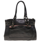 PRADA Chain Shoulder Bag Leather Black  am5715