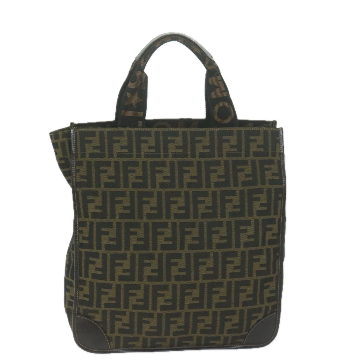 FENDI Zucca Canvas Hand Bag Black Brownam5749