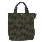 FENDI Zucca Canvas Hand Bag Black Brownam5749