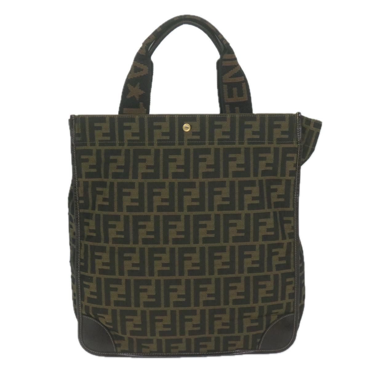 FENDI Zucca Canvas Hand Bag Black Brownam5749
