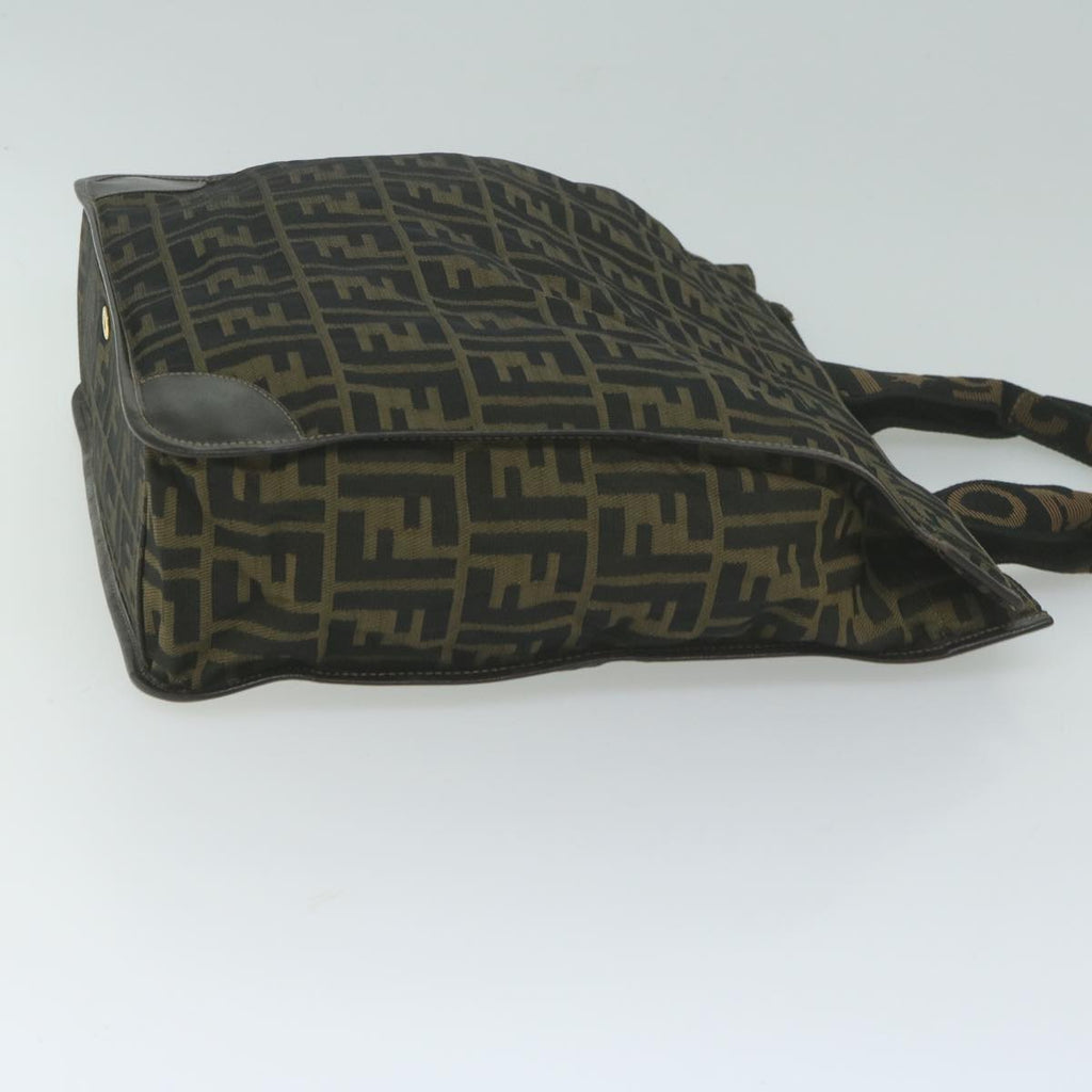 FENDI Zucca Canvas Hand Bag Black Brownam5749