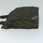 FENDI Zucca Canvas Hand Bag Black Brownam5749