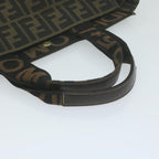 FENDI Zucca Canvas Hand Bag Black Brownam5749