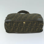 FENDI Zucca Canvas Hand Bag Black Brownam5749