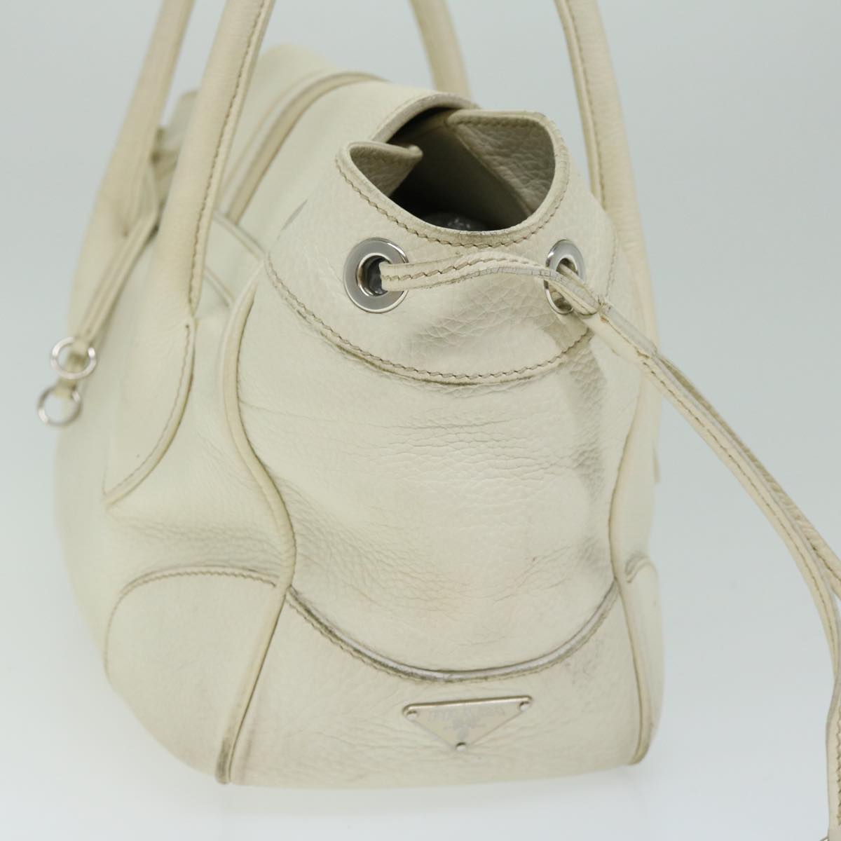 PRADA Shoulder Bag Leather White  am5809
