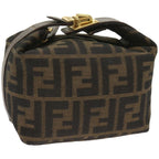 FENDI Zucca Canvas Mini Hand Bag Black Brownam5871A