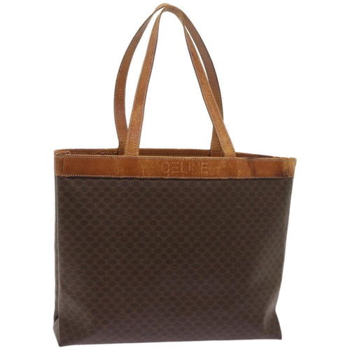 CELINE Macadam Canvas Tote Bag PVC Brown  am5886