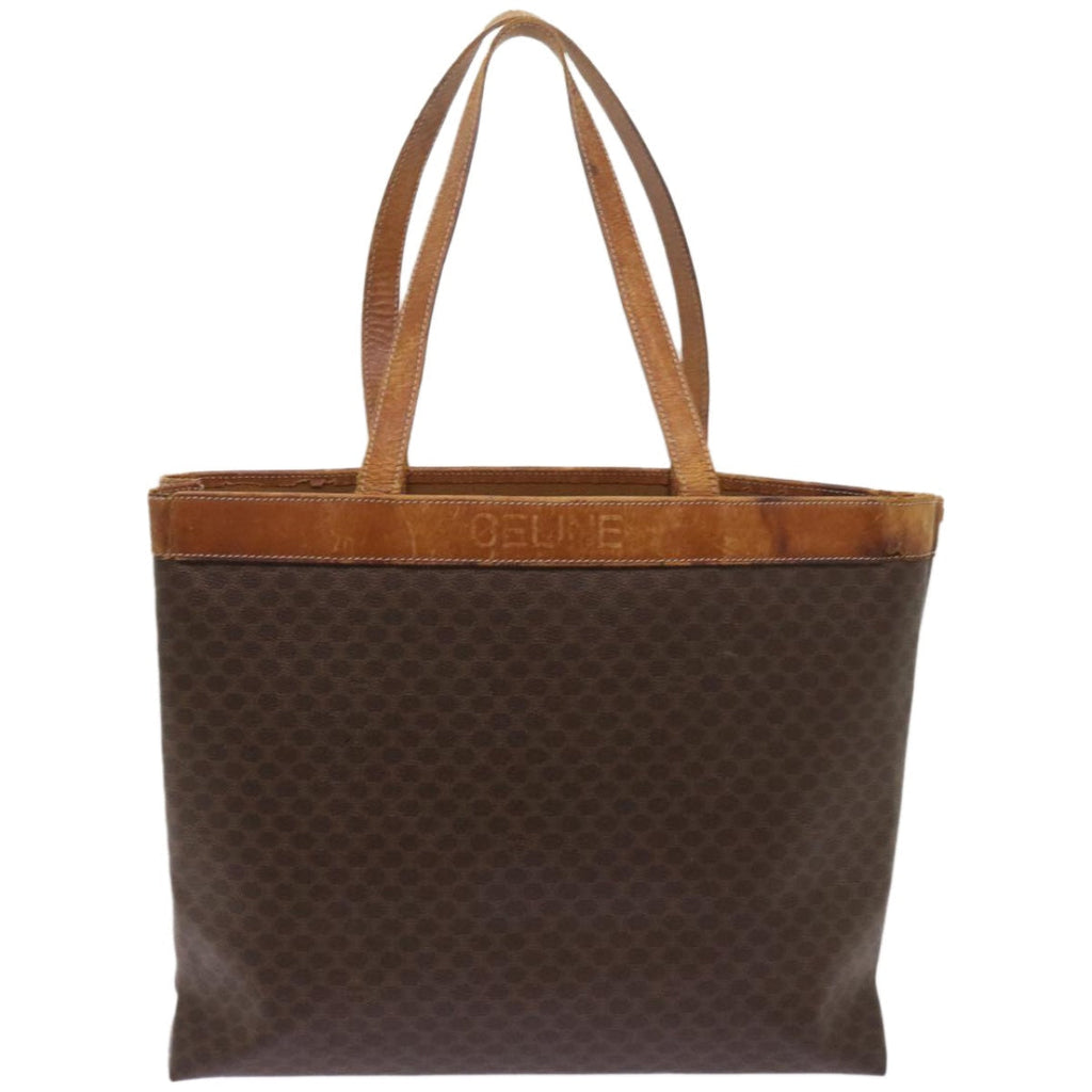 CELINE Macadam Canvas Tote Bag PVC Brown  am5886