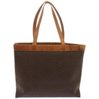 CELINE Macadam Canvas Tote Bag PVC Brown  am5886
