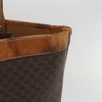 CELINE Macadam Canvas Tote Bag PVC Brown  am5886