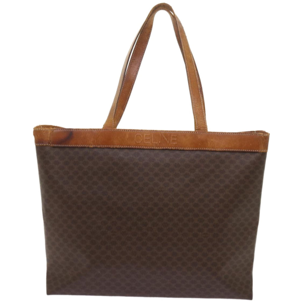 CELINE Macadam Canvas Tote Bag PVC Brown  am5886
