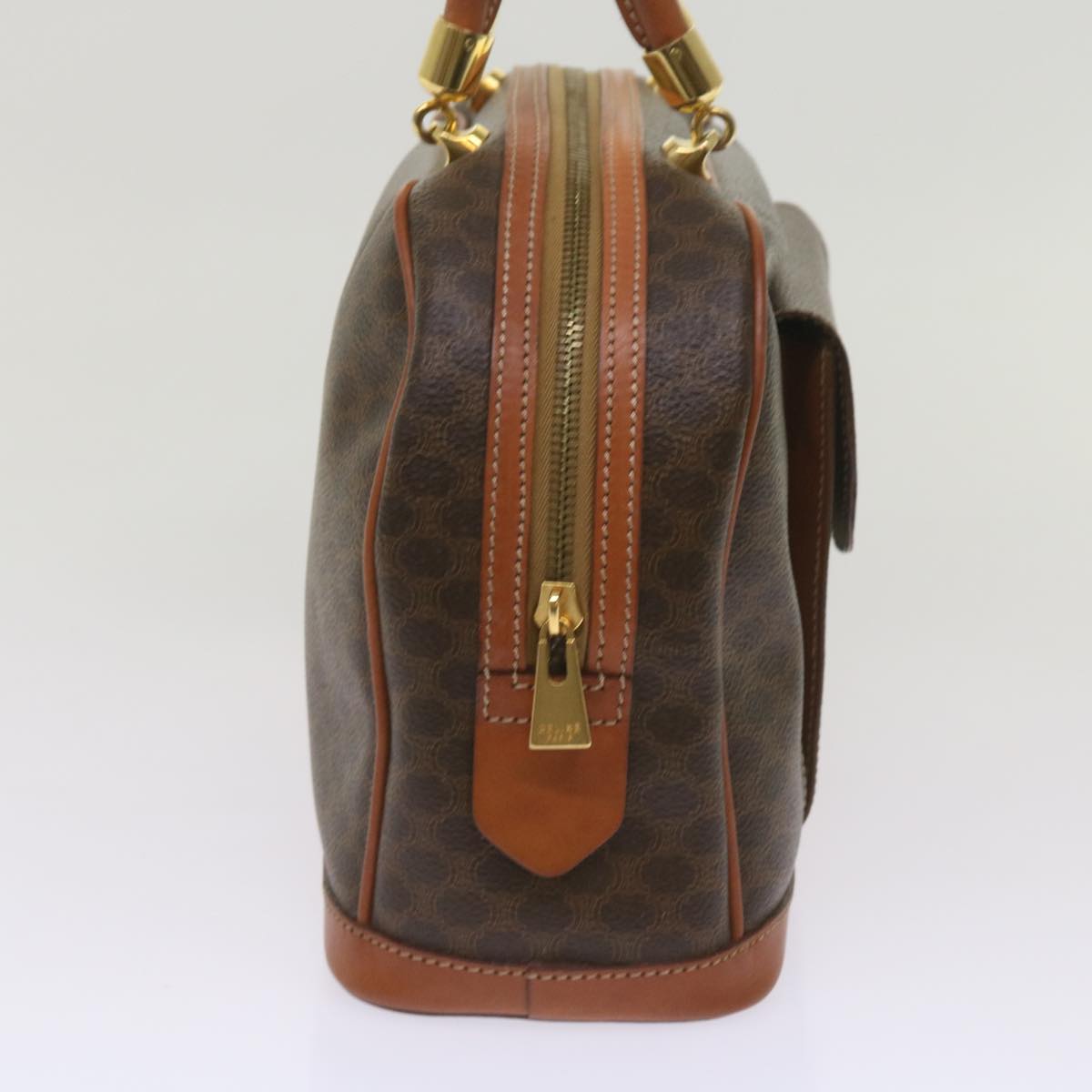 CELINE Macadam Canvas Hand Bag PVC Brown  am5897