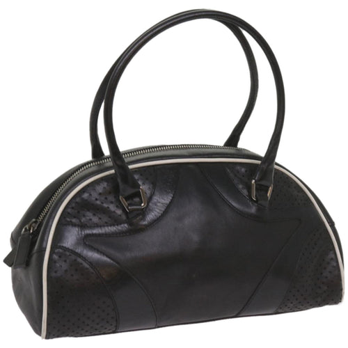 PRADA Hand Bag Leather Black  am5903