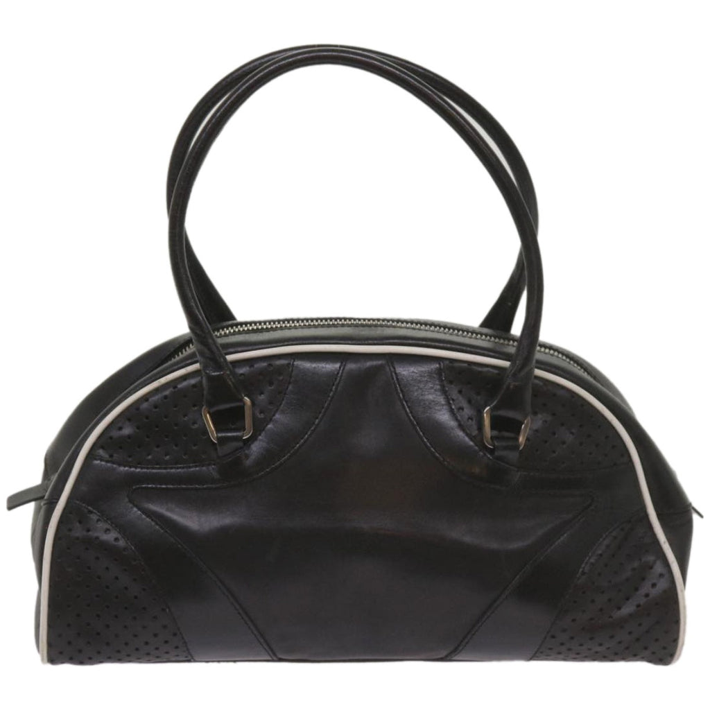 PRADA Hand Bag Leather Black  am5903