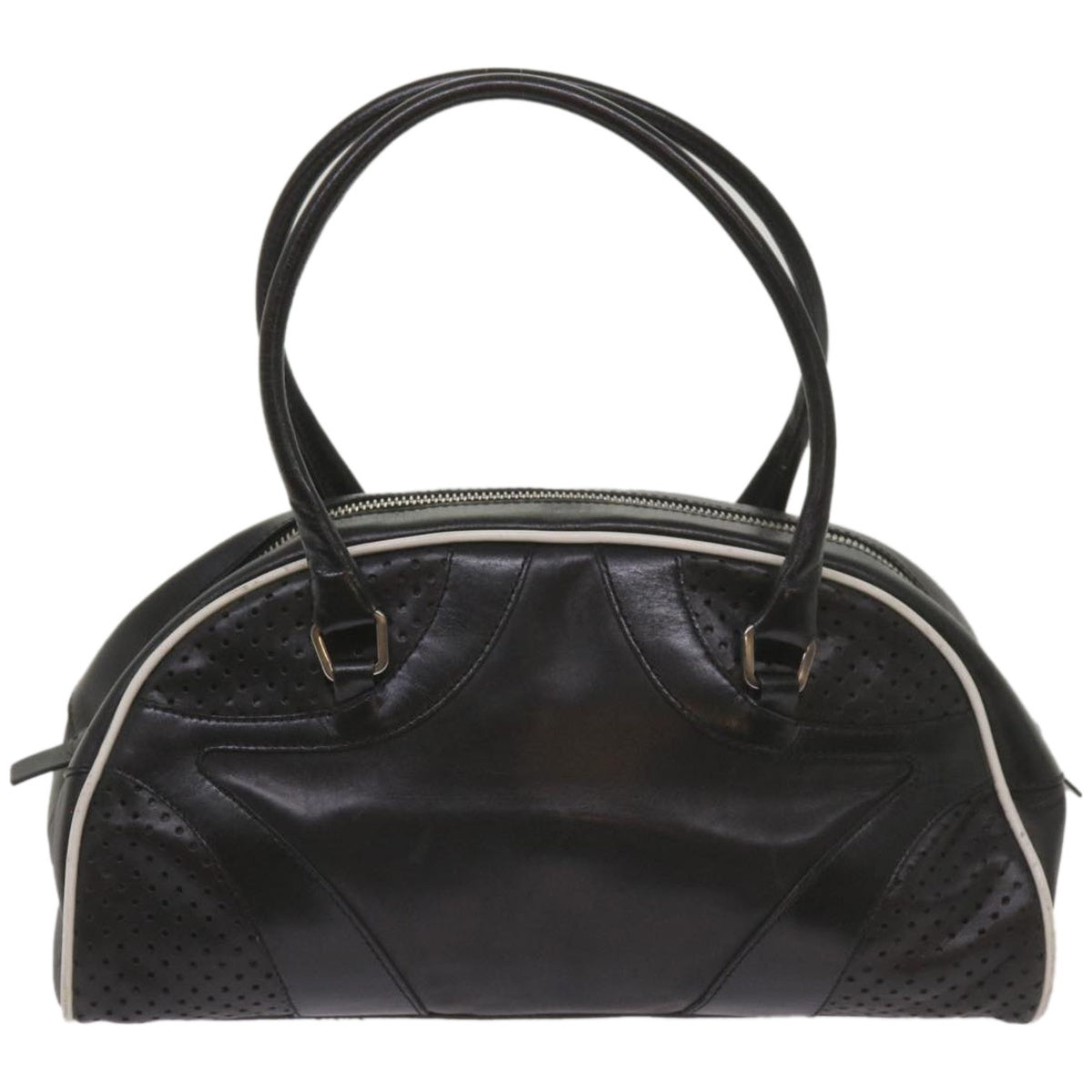PRADA Hand Bag Leather Black  am5903