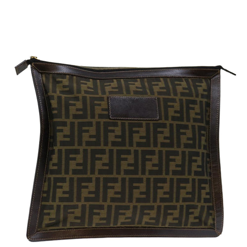 FENDI Zucca Canvas Clutch Bag Brownam5949