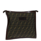 FENDI Zucca Canvas Clutch Bag Brownam5950