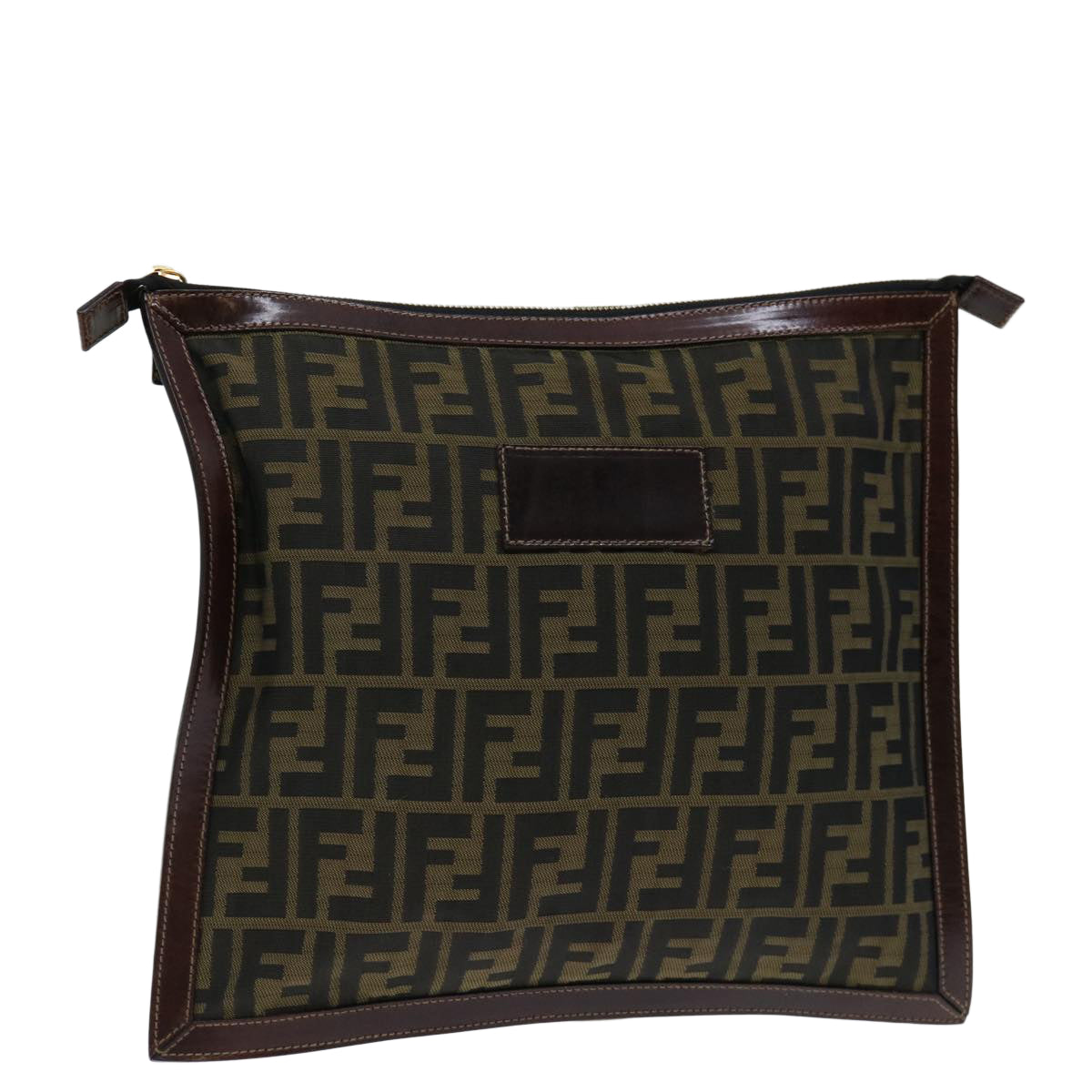 FENDI Zucca Canvas Clutch Bag Brownam5950