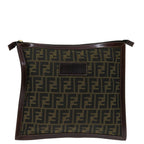 FENDI Zucca Canvas Clutch Bag Brownam5950
