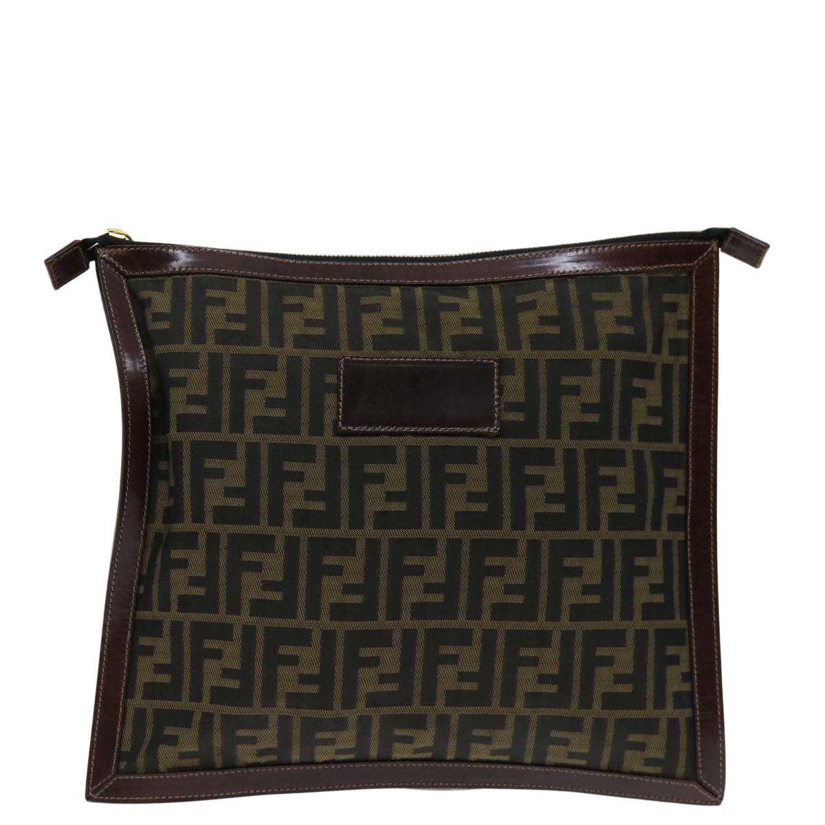 FENDI Zucca Canvas Clutch Bag Brownam5950
