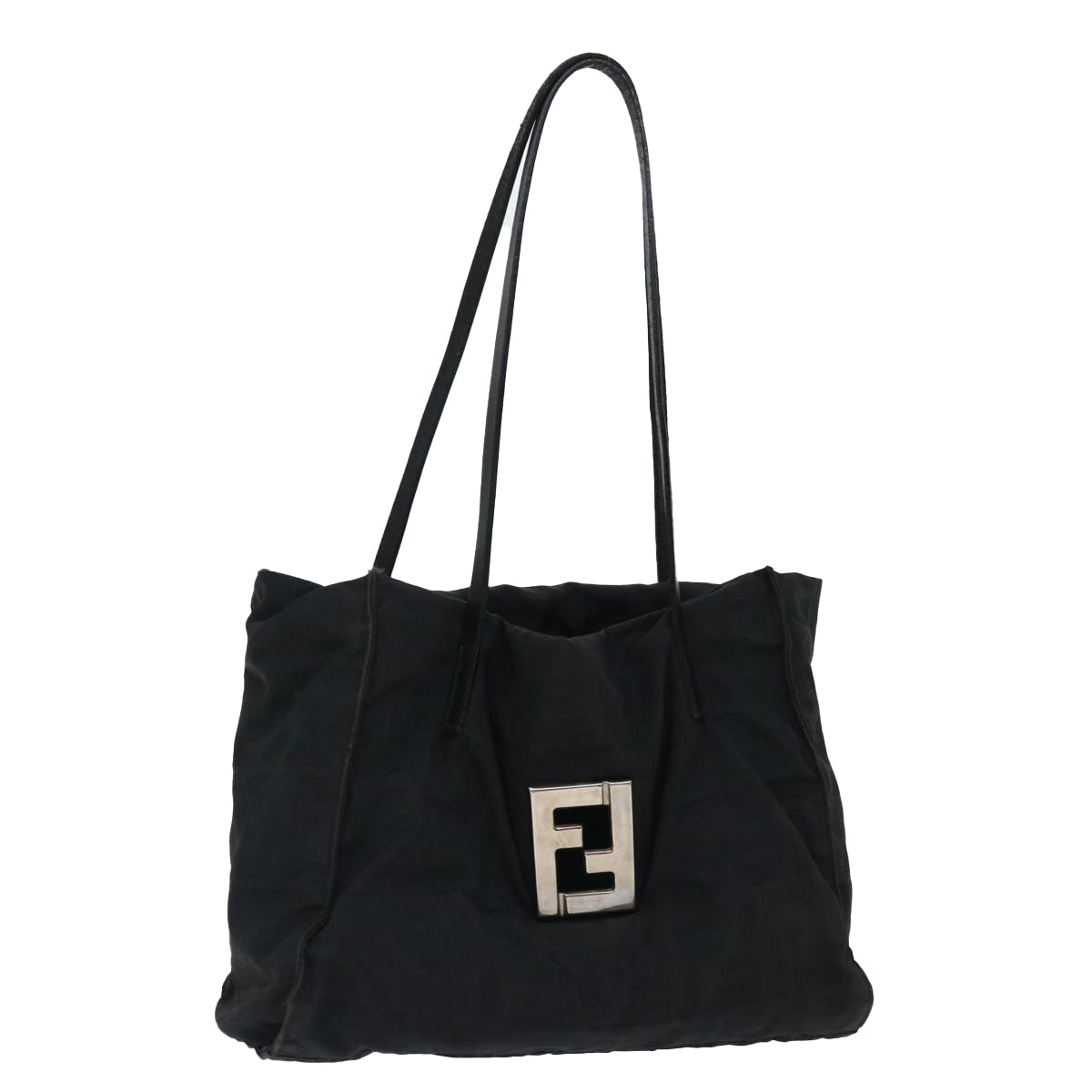 FENDI Zucca Canvas Shoulder Bag Blackam5951