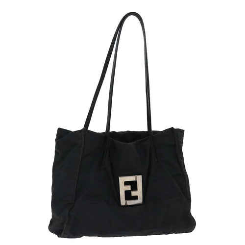 FENDI Zucca Canvas Shoulder Bag Blackam5951