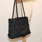 FENDI Zucca Canvas Shoulder Bag Blackam5951