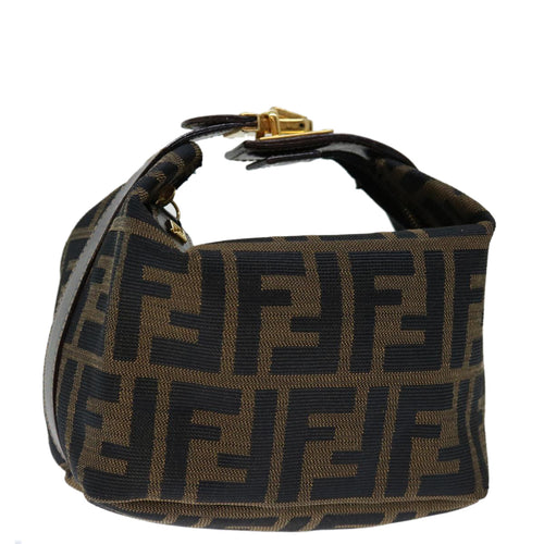 FENDI Zucca Canvas Mini Hand Bag Brown Blackam5975