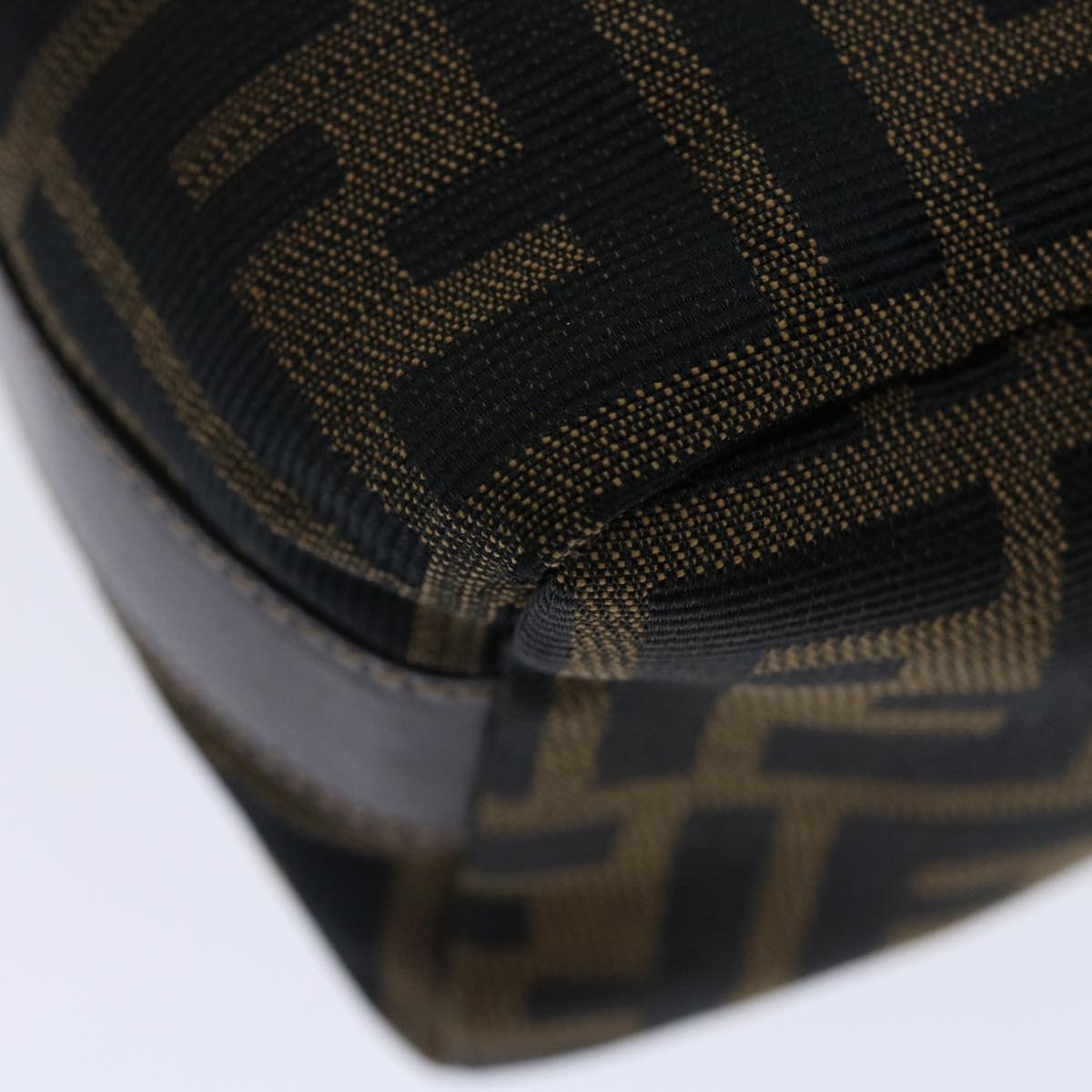 FENDI Zucca Canvas Mini Hand Bag Brown Blackam5975