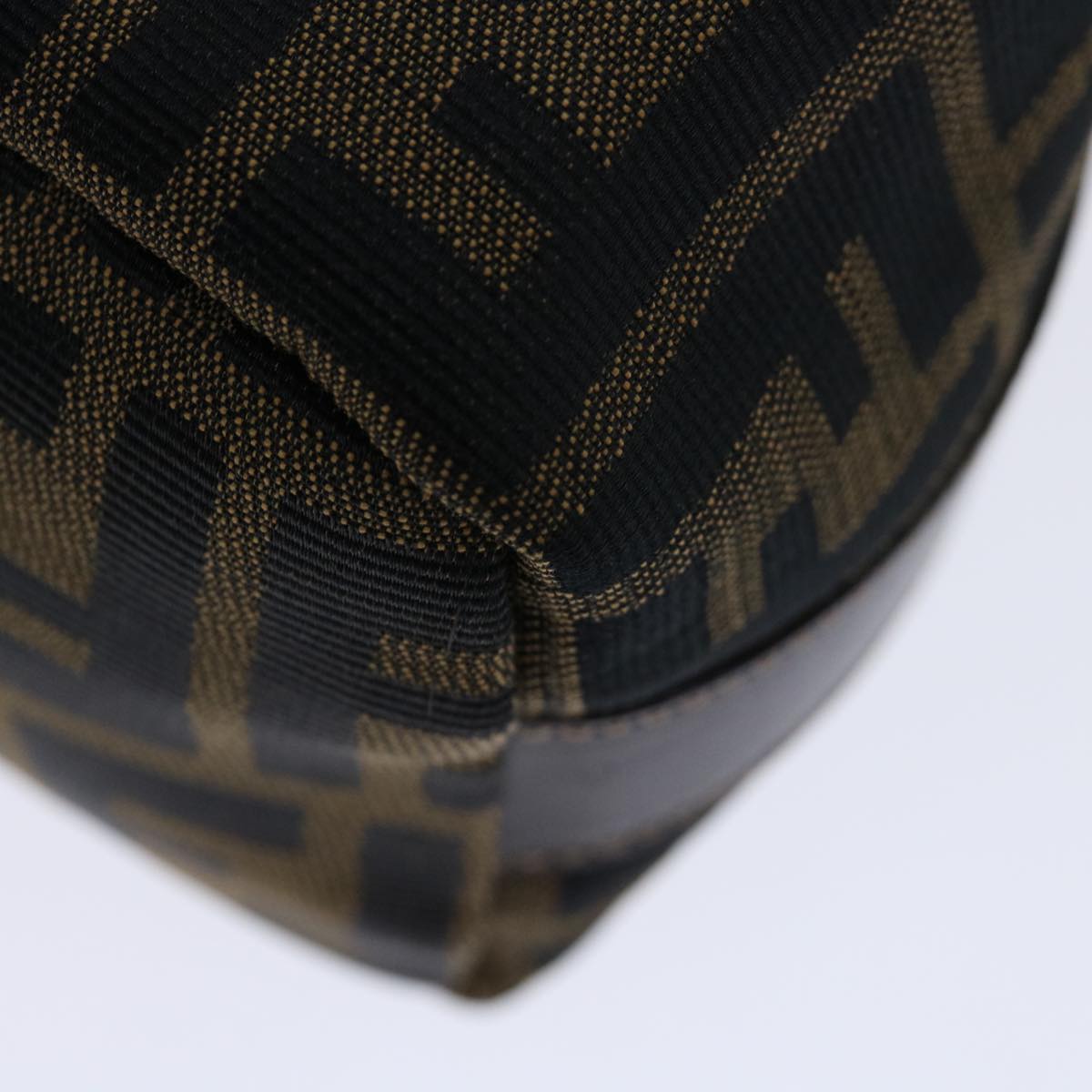 FENDI Zucca Canvas Mini Hand Bag Brown Blackam5975