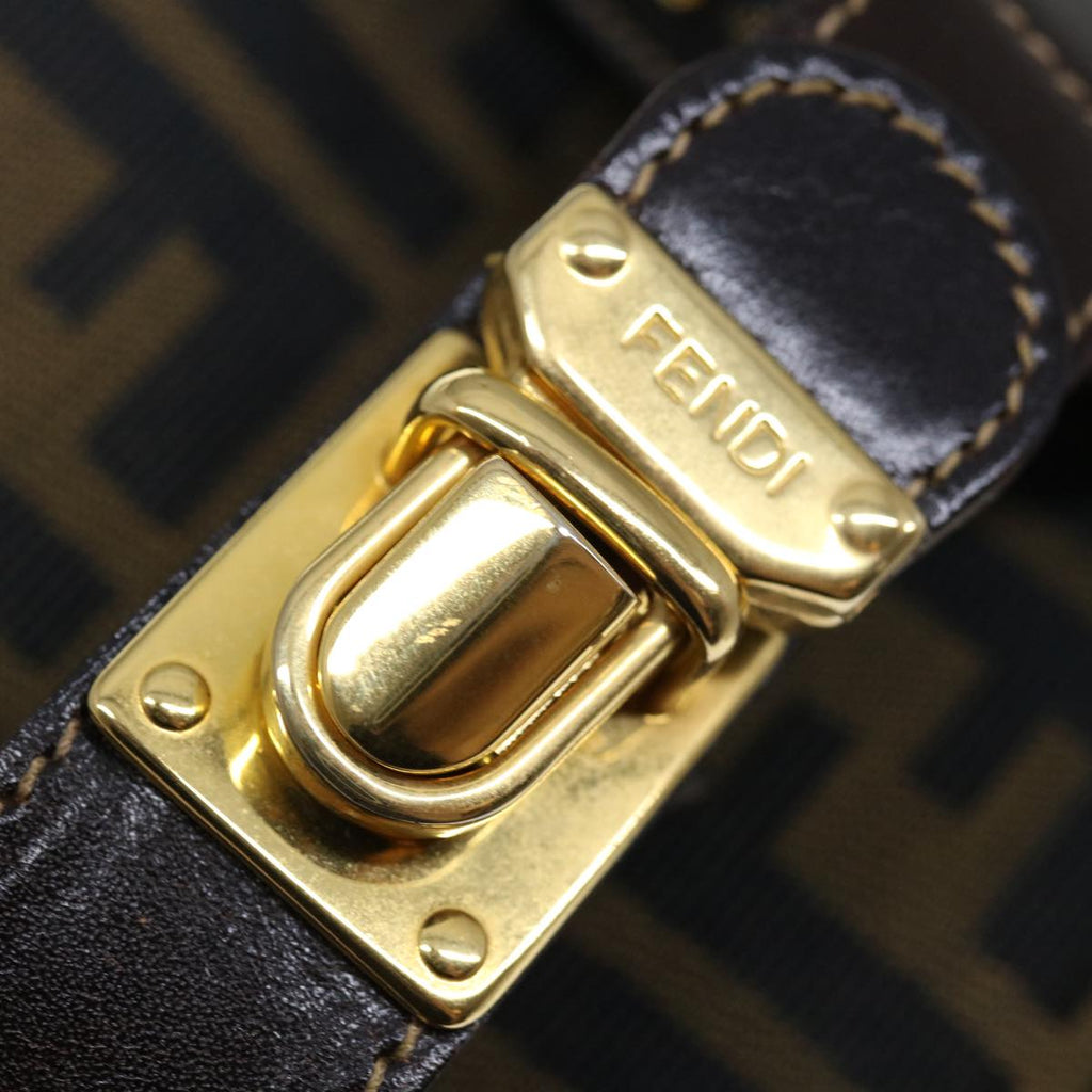 FENDI Zucca Canvas Mini Hand Bag Brown Blackam5975