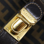 FENDI Zucca Canvas Mini Hand Bag Brown Blackam5975