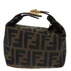 FENDI Zucca Canvas Mini Hand Bag Brown Blackam5975