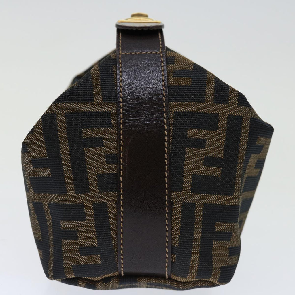 FENDI Zucca Canvas Mini Hand Bag Brown Blackam5975