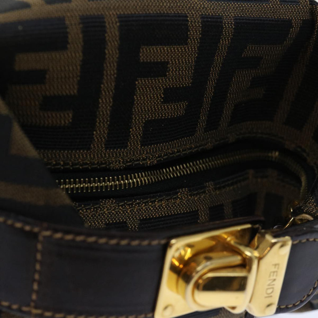 FENDI Zucca Canvas Mini Hand Bag Brown Blackam5975