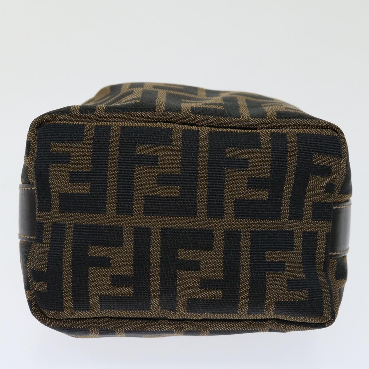 FENDI Zucca Canvas Mini Hand Bag Brown Blackam5975