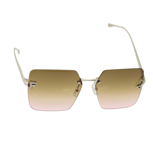 FENDI Sunglasses metal Brownam6017