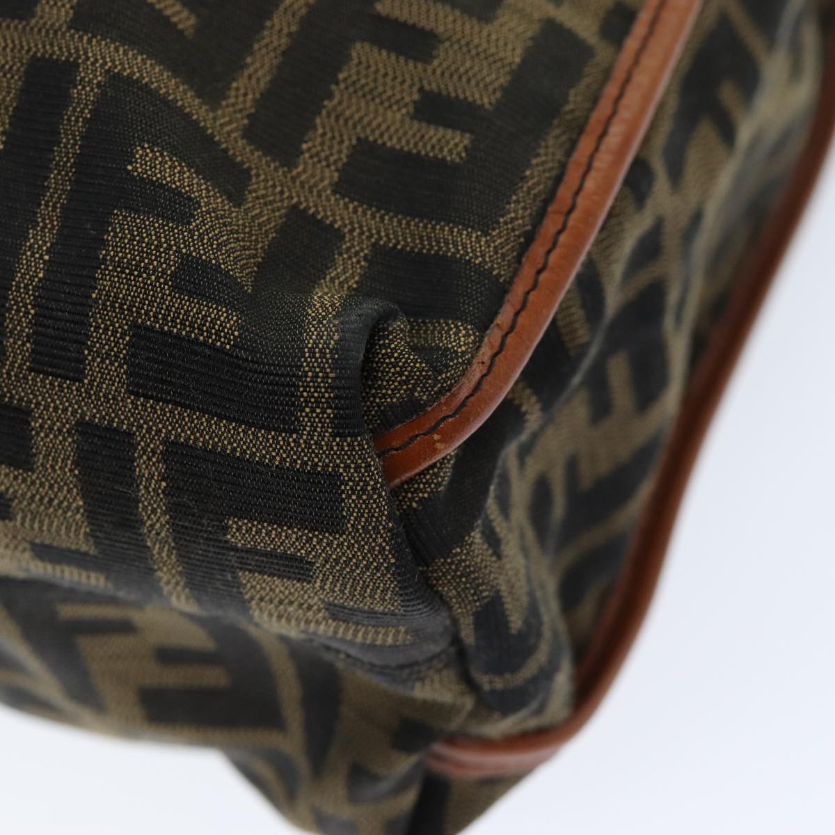 FENDI Zucca Canvas Tote Bag Brown Blackam6121