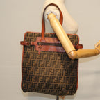 FENDI Zucca Canvas Tote Bag Brown Blackam6121