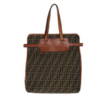 FENDI Zucca Canvas Tote Bag Brown Blackam6121
