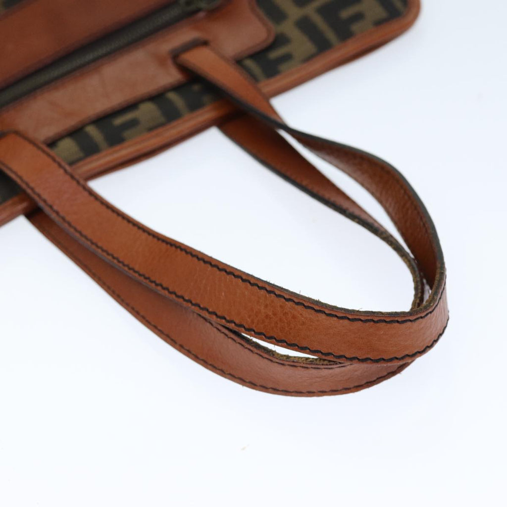 FENDI Zucca Canvas Tote Bag Brown Blackam6121