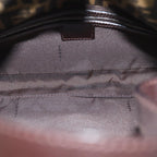 FENDI Zucchino Canvas Mamma Baguette Shoulder Bag Black Brownam6286A