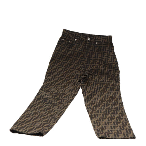 FENDI Zucca Canvas Pants Black Brownam6300