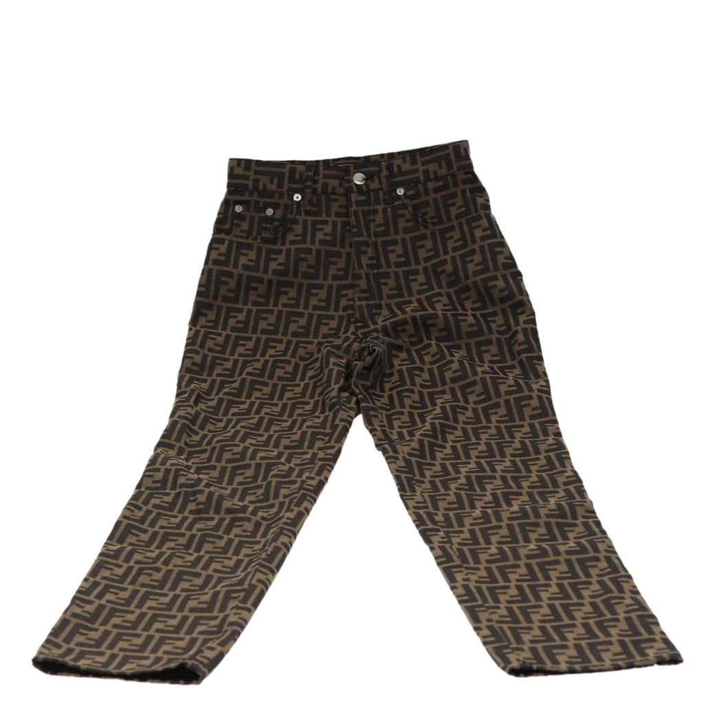 FENDI Zucca Canvas Pants Black Brownam6300