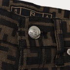 FENDI Zucca Canvas Pants Black Brownam6300