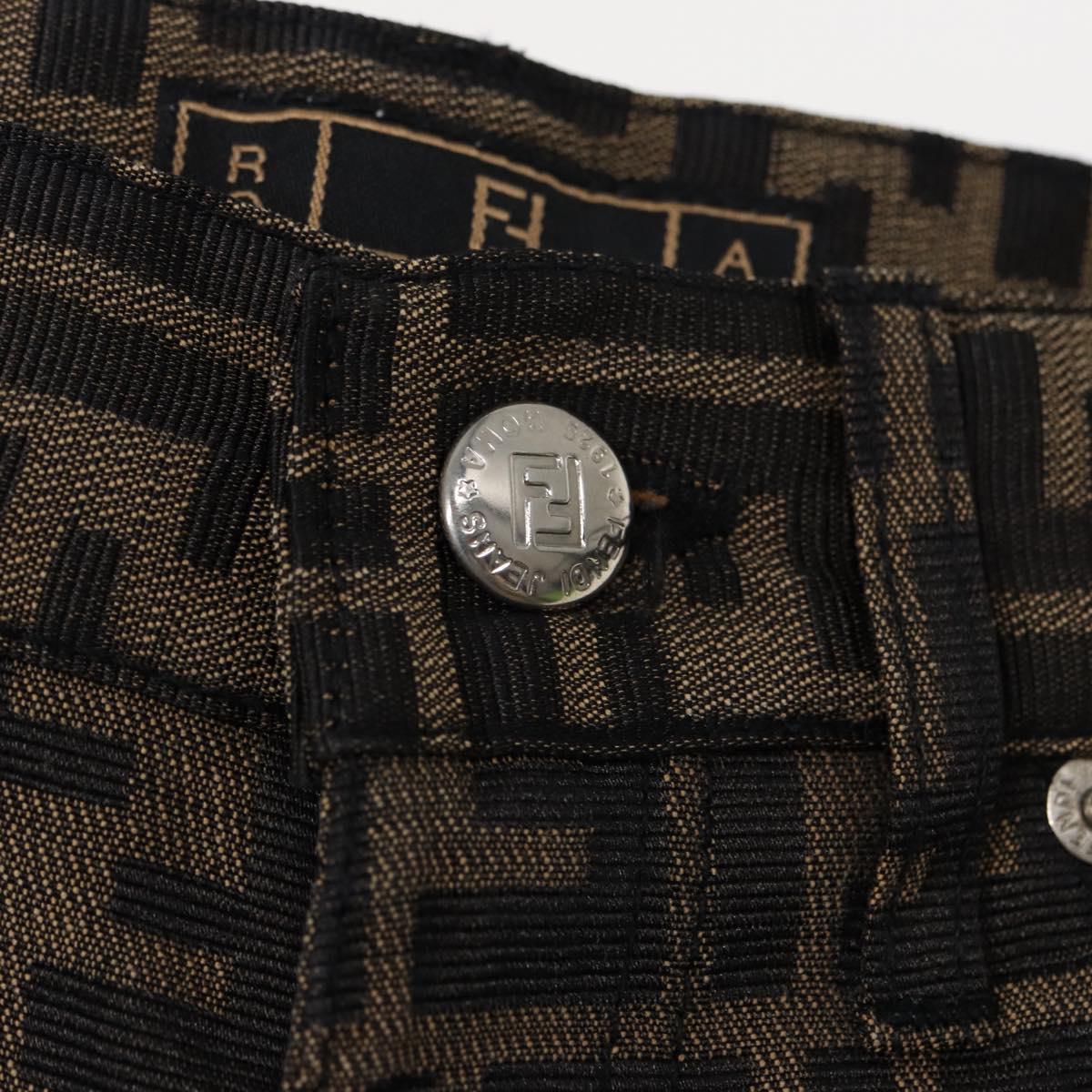 FENDI Zucca Canvas Pants Black Brownam6300