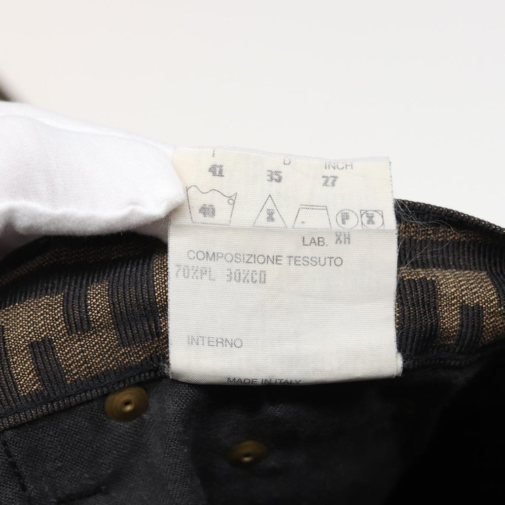 FENDI Zucca Canvas Pants Black Brownam6300